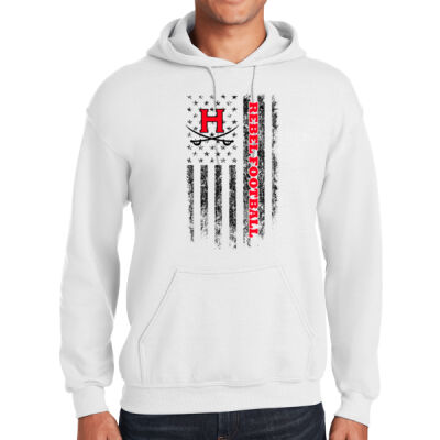 Rebel Football Flag  - Heavy Blend Hooded Sweatshirt Thumbnail